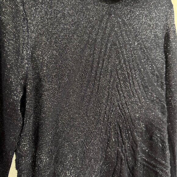 Anthropologie Angel of the North Savine Shimmer Navy Blue Turtleneck Top Size S - Picture 2 of 7